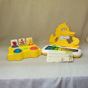 Sesame Street 1983 Vintage Big Bird Xylophone, 1995 Tyco Pop Up School Bus